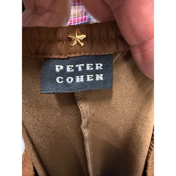 Peter Cohen 100% Silk Brown Wide-Leg Pants Elastic Waist Small - Picture 5 of 7